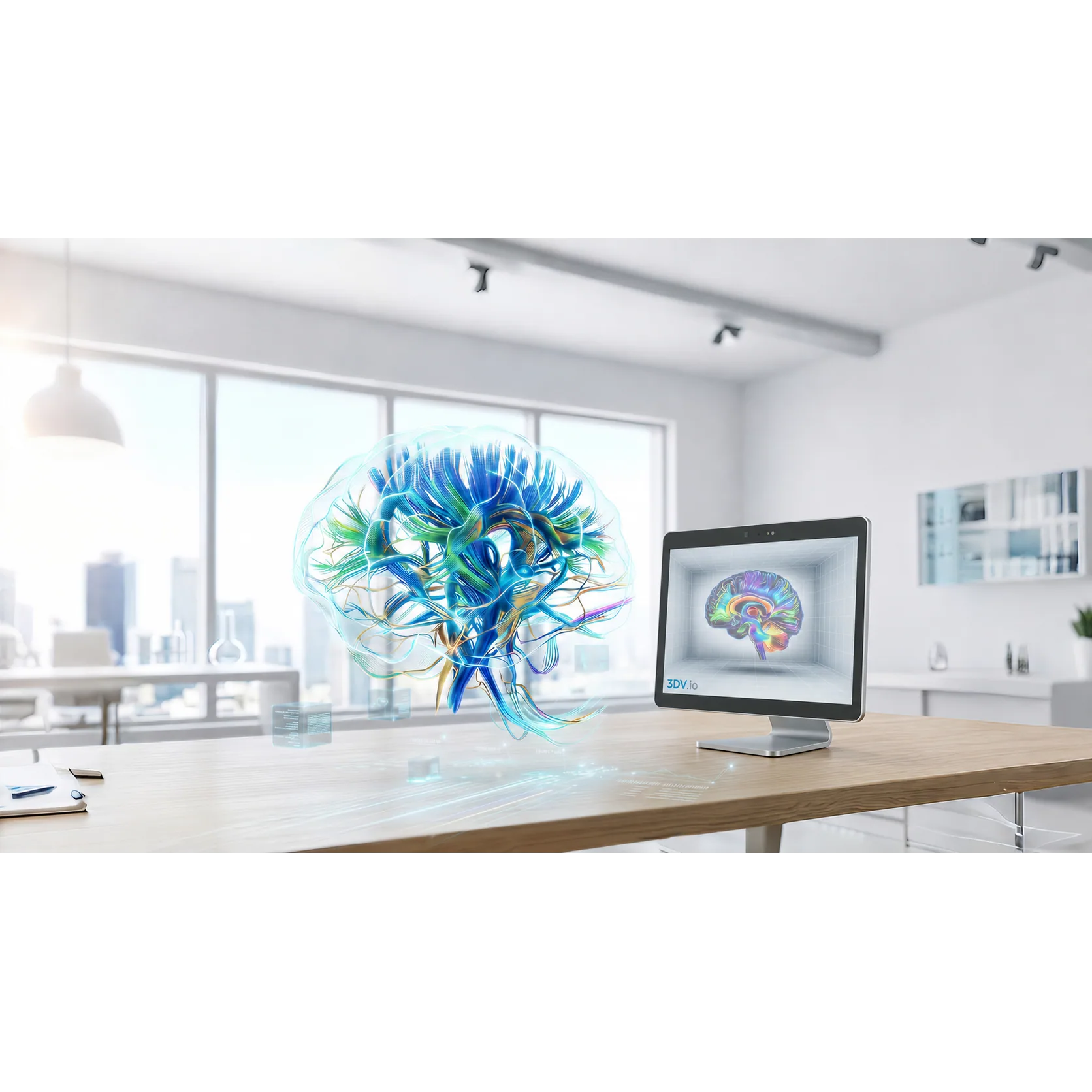 14 inch 3DV Essential Display showing glasses-free 3D spatial content