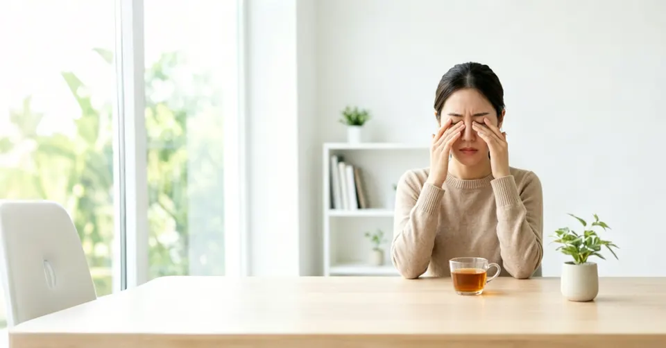 Person in a bright workspace representing visual comfort during extended viewing